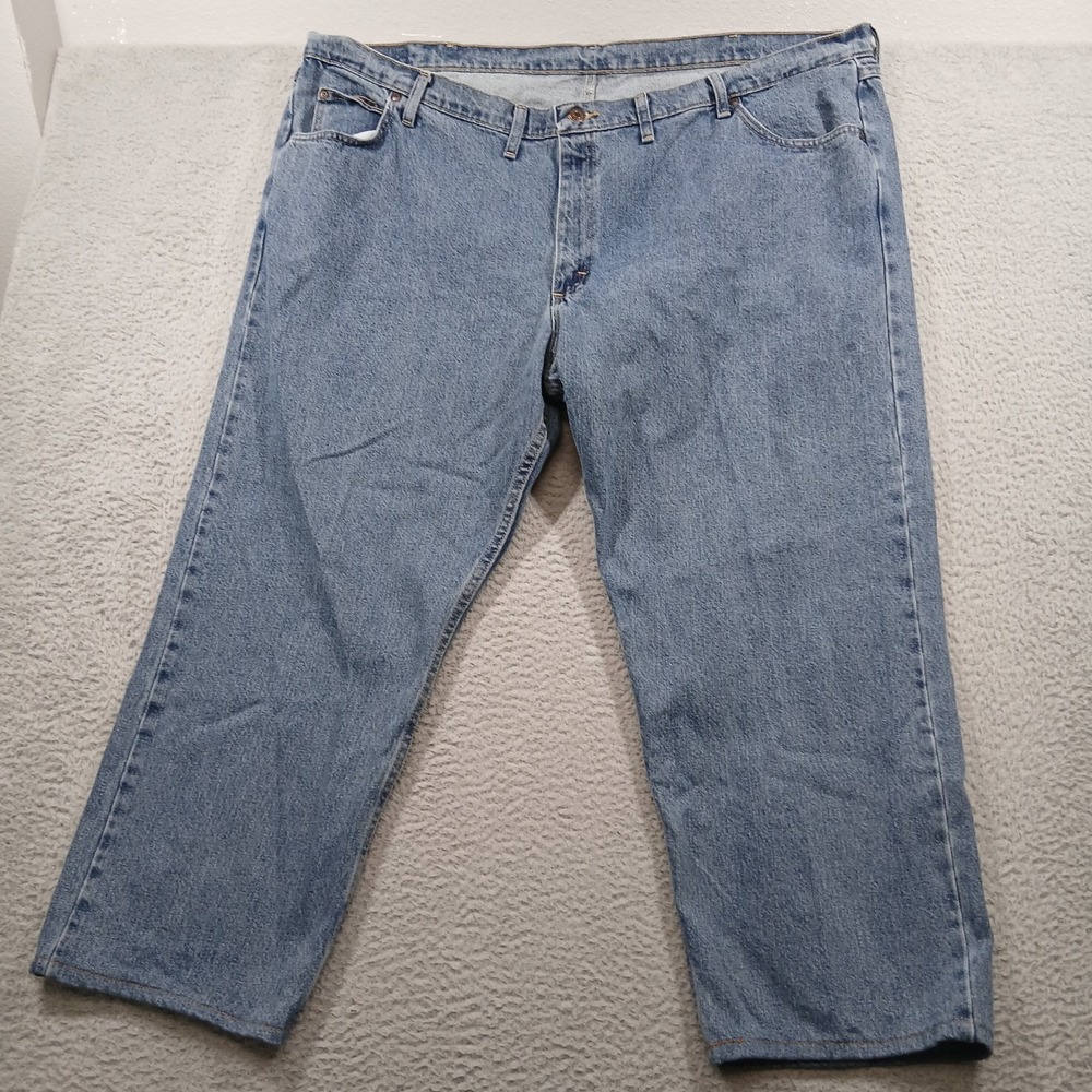 Wrangler Big & Tall Light Wash 100% Cotton Straight Leg Jeans 50x30 - Picture 2 of 10